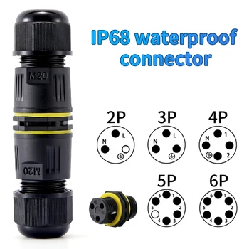 IP68 M20 Водонепроницаемый кабельный разъем 2/3/4/5/6-контактный винтовой разъем проводки для распределительной коробки электрического освещения