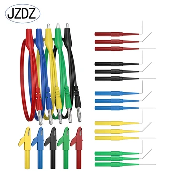 JZDZ Комплект измерительных проводов мультиметра Зажимы из кожи аллигатора к 4-миллиметровому банановому штепсельному тестовому щупу Электрические инструменты JT8006