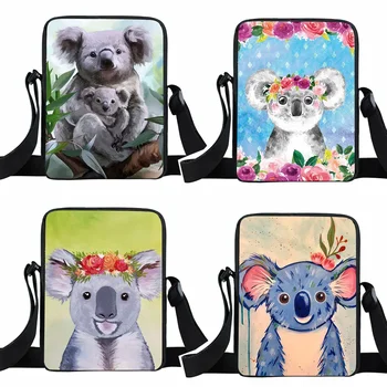 Kawaii Animal Koala Messenger Сумка Женская сумочка Девушка Симпатичные маленькие сумки через плечо для путешествий Дамы Портативная сумка через плечо Подарок