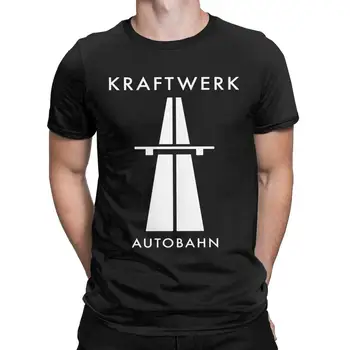 Kraftwerk Autobahn Футболка для мужчин Потрясающая футболка из 100% хлопка Футболка с круглым вырезом и коротким рукавом Футболки с подарочной идеей