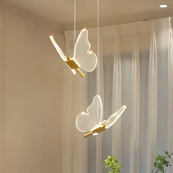 LED Подвесные светильники-бабочки Северное внутреннее освещение pendente iluminação Современная подвесная лампа Украшение гостиной Потолочный светильник