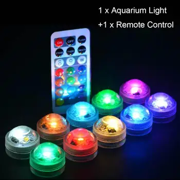 LED Пульт дистанционного управления Изменение цвета Круглый аквариумный светильник Погружная лампа для аквариума