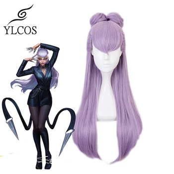 LOL Косплей 2020 Новый KDA Evelynn Длинный фиолетовый парик для женщин Девушки Хэллоуин Вечеринка Костюм
