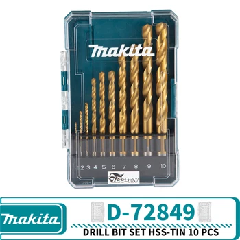 Makita D-72849 Набор сверл HSS-Tin 10 шт. Аксессуары для электроинструмента