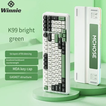 MCHOSEN K99 Беспроводная механическая клавиатура в режиме Thri Mode 99 клавиш Структура прокладки Игровая клавиатура с горячей заменой N-key Rollover Офисная клавиатура