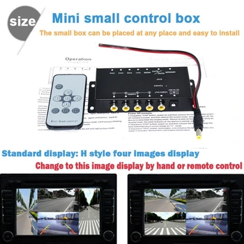 Mini Car 4-сторонняя камера Видео ИК-управление Парковочная камера Блок управления изображением с разделенным экраном для левого правого переднего заднего конвертера