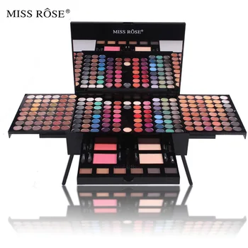 Miss Rose Professional Высокопигментированные стойкие тени для век 180 цветов Универсальные Простые в использовании Румяна Пудра Макияж Наборы Разнообразные