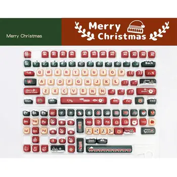 MOA Колпачки для клавиш профиля Счастливого Рождества Тема 130 клавиш PBT Сублимационные колпачки для клавиш для механической клавиатуры Колпачки клавиш для офисных игр