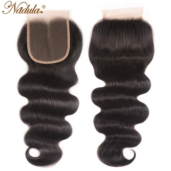 Nadula Hair 5x5 HD Кружевная застежка Средняя часть / Свободная часть Малайзийская застежка для волны тела 10-20 дюймов Швейцарская кружевная застежка 100% натуральные волосы