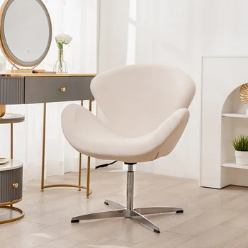 Nordic Вращающийся одноместный диван Кресло для отдыха Silent Cream Кресло Wind Swan Офисное кресло