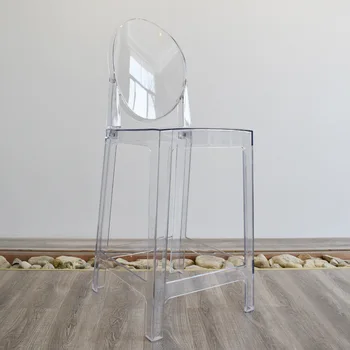 Nordic Прозрачный барный стул Акриловый кафе Дизайнерская столовая Современный минималистичный кресло Кресло Подставка для ног Шезлонг Мебель