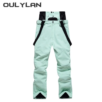 Oulylan Лыжные штаны с высокой талией Съемные мужские женские взрослые лыжные брюки Сноуборд Одежда Ветрозащитный водонепроницаемый теплый пара Зимние штаны