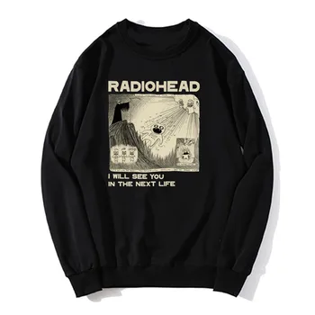 Radiohead Толстовка с капюшоном Рок-группа Винтаж Хип-хоп Я увижу тебя в следующей жизни Музыка Унисекс Толстовка Мужчины Женщины Свитер