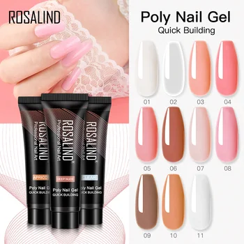 ROSALIND Color Poly Nail Gel Builder Гибридные лаки Гель для ногтей Гель для ногтей Poly Nail Polish Soak Off All For Manicure 15/30 мл Наращивание ногтей