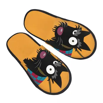 Scottie Eye House Тапочки Женщины Уютная Пена с эффектом памяти Мультяшная собака Шотландский терьер Slip On Spa Slipper Shoes