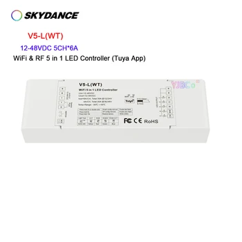 Skydance Push Dim RGB, RGBW, RGBCCT, CCT, одноцветный контроллер светодиодной ленты PWM 2.4G WiFi 5 в 1 12 В 24 В 36 В Tuya APP 4 частота PWM