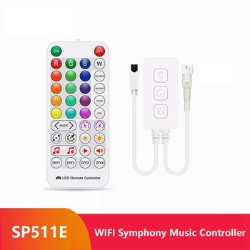SP511E Wifi Музыкальный светодиодный контроллер для WS2812 WS2811 Адресная пиксельная светодиодная лента RGB