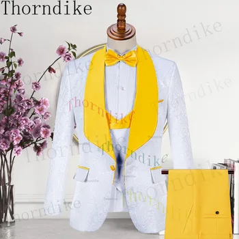 Thorndike Деловой мужской костюм 2023 Формальный мужской смокинг из 3 предметов Изготовленный на заказ Slim Fit Party Dress Костюмы для свадьбы Жених Мужской костюм