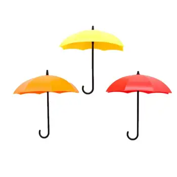 Umbrella Wall Hook Симпатичный красочный зонтик Заколка для волос Брелок Ключ Подвесные держатели Декор Для Украшения Домашнего Офиса Органайзер