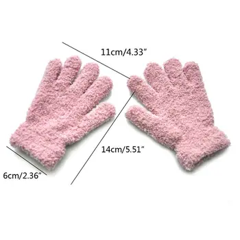 Y1UB Однотонные варежки Утолщенные перчатки Зимние теплые плюшевые ветрозащитные перчатки