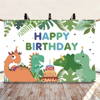 Yeele Jungle Динозавр Торт на день рождения Мультфильм Младенец Ребенок Фотография Фон Фотографическое Украшение Фоны Для Фотостудии