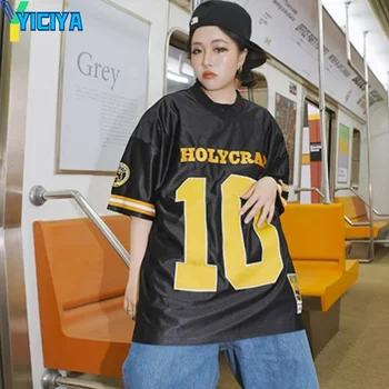 YICIYA Футболка y2k kpop кроп Топ корейские женские футболки с коротким рукавом лето Высококачественные блузки Оверсайз Coast футболки мода