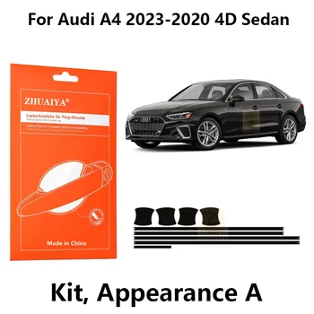 ZHUAIYA Дверные краевые щитки Чашка дверной ручки Защитная пленка для краски TPU PPF для Audi A4 2008-2023 4D Седан