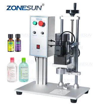 ZONESUN ZS-XG450 Электрический полуавтоматический распылитель воды для напитков Дезинфицирующее средство для рук Крышки для бутылок Винтовая уплотнительная настольная укупорочная машина