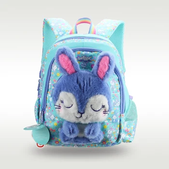 Австралия Smiggle Schoolbag Детский рюкзак через плечо Blue Rabbit Плюшевые ароматизированные мультяшные сумки для девочек 3-6 лет 14 дюймов