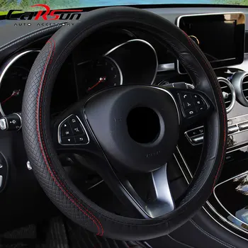 авто Черный чехол на рулевое колесо из искусственной кожи для Nissan Micra K12 Note Navara Qashqai J10 Primera Almera Sunny X-Trail