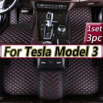 Автомобильные коврики для Tesla Model 3 2019 2020 2021 Пользовательские автомобильные подушки для ног Автомобильный ковер Аксессуары для интерьера