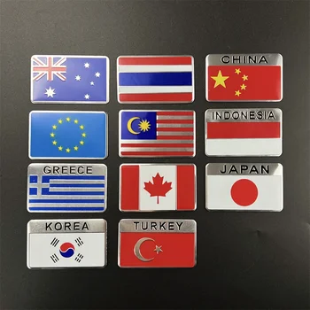Алюминиевая наклейка Государственный флаг США России, Франции, Германии, Италии, Великобритании, Испании, ОАЭ, Австралии, Кореи, Канады, Малайзии, Японии, Таиланда, Китая