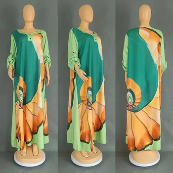 Африканские платья для женщин Мусульманская мода Абайя Бубу Дашики Анкара Наряды Вечернее платье Дубай Кафтан Абая Халат Марокейн