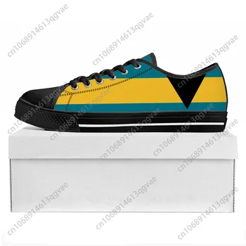 Багамский флаг Низкий верх Высококачественные кроссовки Мужские женские кроссовки Teen Canvas Bahamas Prode Повседневная пара Обувь на заказ