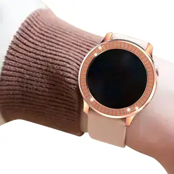 Бриллиантовый чехол дляSamsung Watch Active 2 40 мм Полное покрытие Защита Защитный бампер Экран Крышка Часов Подарок Для Женщин
