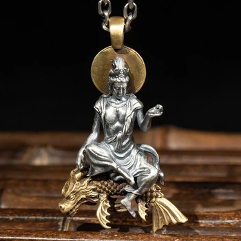  Винтаж Нежная Золотая Рыбка Будда Кулон Ожерелье для мужчин Женщины Буддийский Амулет Мира Счастливый Аксессуар