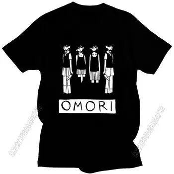  Высококачественный стиль Футболки Omori Pure Cotton с короткими рукавами Топы Забавные трендовые футболки Повседневная футболка оверсайз Пара Одежда