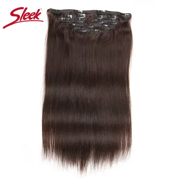 Гладкие прямые волосы 7шт зажим для наращивания человеческих волос Remy Зажим для наращивания волос бразильский медовый блондин #P27/613 цвет