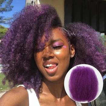 Гладкий бразильский новый фиолетовый цвет афро извращенный объем человеческих волос для плетения DreadLock Соль Перец Серый Реми Волосы Афро извращенный оптом