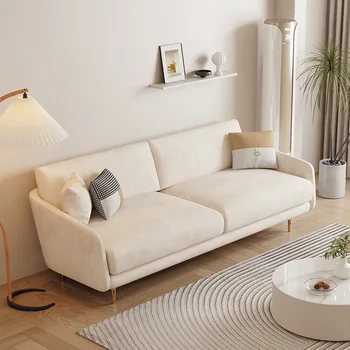 Гостиная из ткани Tech, кремовый стиль, минималистичный и роскошный диван, небольшой блок, стиль ins, тканевая диванная мебель для двух человек