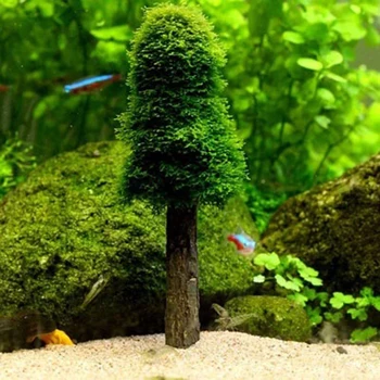  Держатель для морских водорослей Мох Пластиковый кронштейн 5 дюймов Деревья Аквариум Мини Лес Ландшафт Аксессуары для рыб для аквариума
