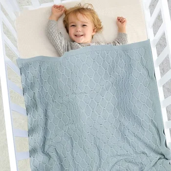 Детские одеяла Вязаные пеленки для новорожденных Обертывание Кроватка Одеяло Супер Мягкий Малыш Детская коляска Диван Постельные принадлежности Спальные чехлы 100 * 80 см