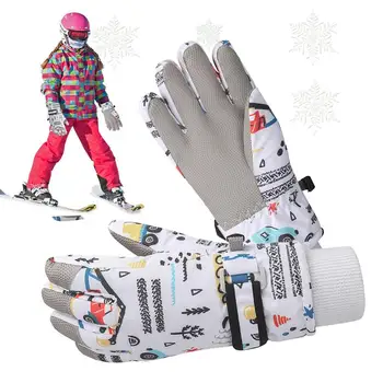 Детские утепленные лыжные перчатки Зимние виды спорта Мягкие рукавицы Перчатки Ветрозащитное теплое зимнее снаряжение для сноубординга Лыжи Альпинизм