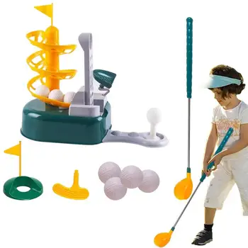 Детский набор для гольфа Гибкий детский набор для гольфа Портативные игры в гольф Игрушки для гольфа в помещении и на открытом воздухе Образовательное оборудование для обучения игре в гольф