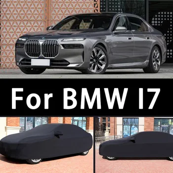 для BMW I7 на открытом воздухе Эластичный автомобильный чехол Солнцезащитный крем теплоизоляция снежный покров защита от пыли износостойкий антистатический