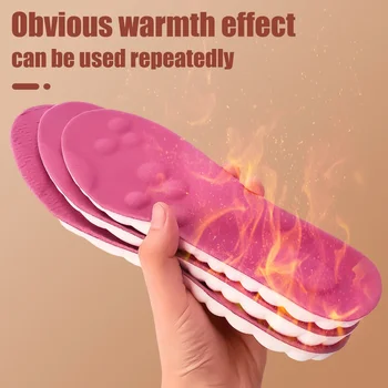  Зимняя теплая стелька с постоянной температурой Ультрамягкая пушистая матовая антибактериальная дезодорант Моющиеся прокладки для спортивной обуви