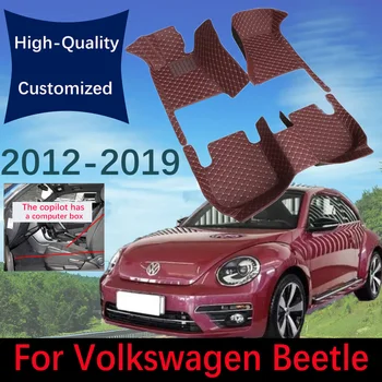 Изготовленные на заказ кожаные автомобильные коврики для VW Volkswagen Beetle 2012 2013 2014 2015 2016 2017 2018 2019 Автомобильные ковры Коврики Подушки для ног