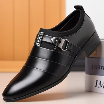 Классическая кожаная обувь для мужчин с заостренным носком Оксфорды Официальная свадебная вечеринка Офис Деловая повседневная классическая обувь для мужчин2023
