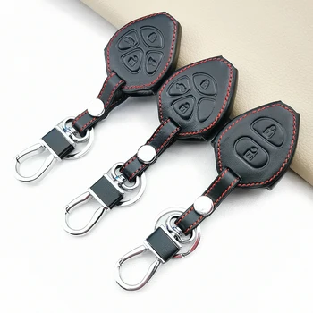Кожаный чехол для ключей для Toyota Corolla Camry Reiz RAV4 Crown Avalon Venza Matrix Blank 2/3/4Button Дистанционный автомобильный чехол для ключей Аксессуары