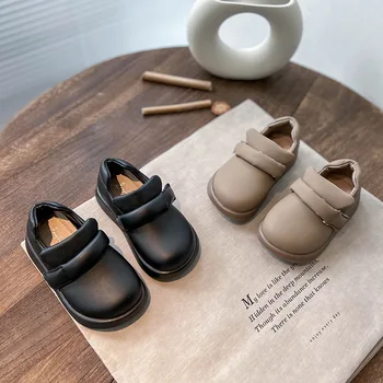 корейская версия детской хлебной обуви для девочки модная универсальная повседневная обувь кожаная обувь с мягкой подошвой для мальчика Zapato Para Niño